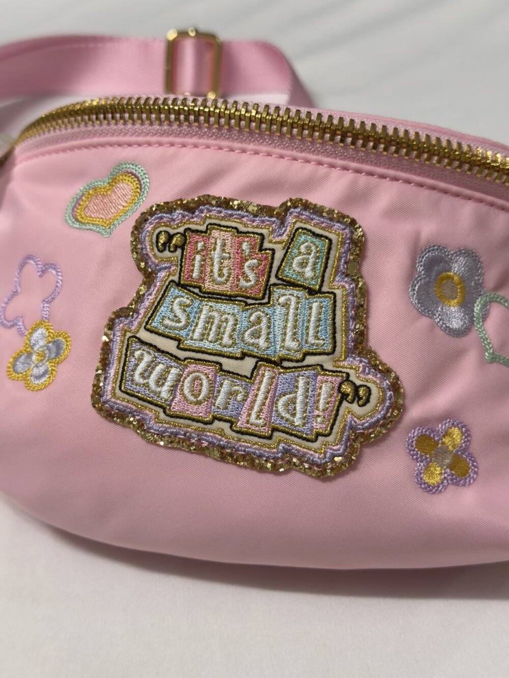 Disney Parks Stoney Clover Lane Fanny Pack It’s A Small World Pink One Size NWT